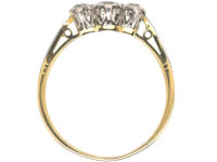 Art Deco 18ct Gold & Platinum, Three Stone Diamond Ring