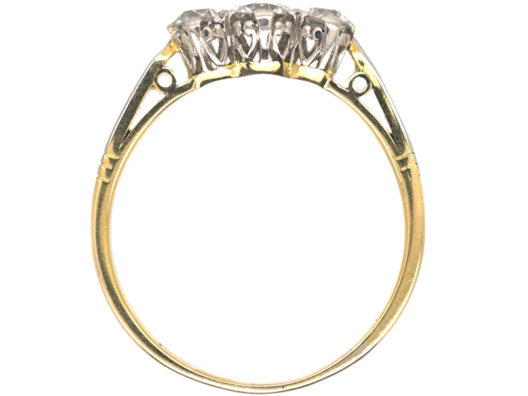 Art Deco 18ct Gold & Platinum, Three Stone Diamond Ring