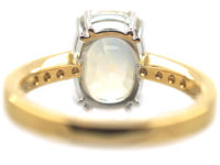 18ct Gold Yellow Ceylon Sapphire & Diamond Ring