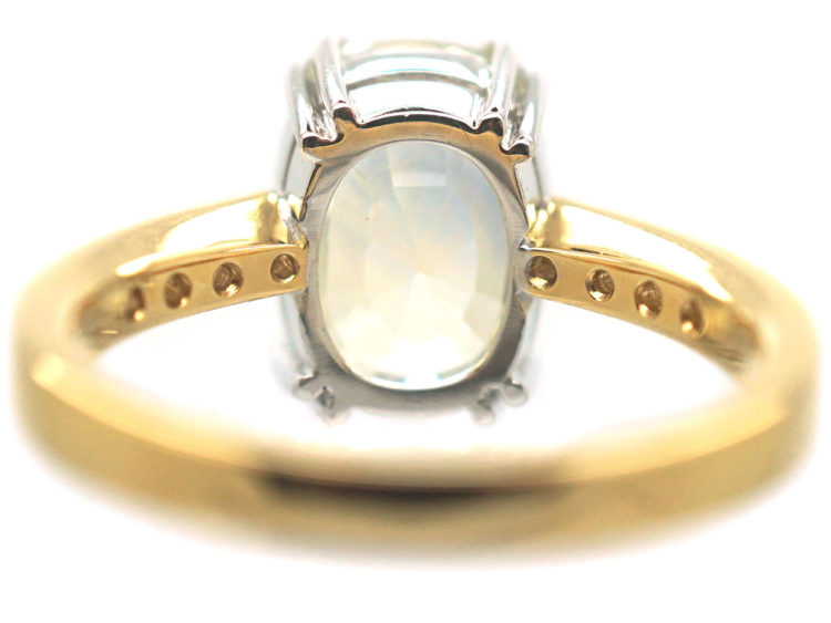 18ct Gold Yellow Ceylon Sapphire & Diamond Ring