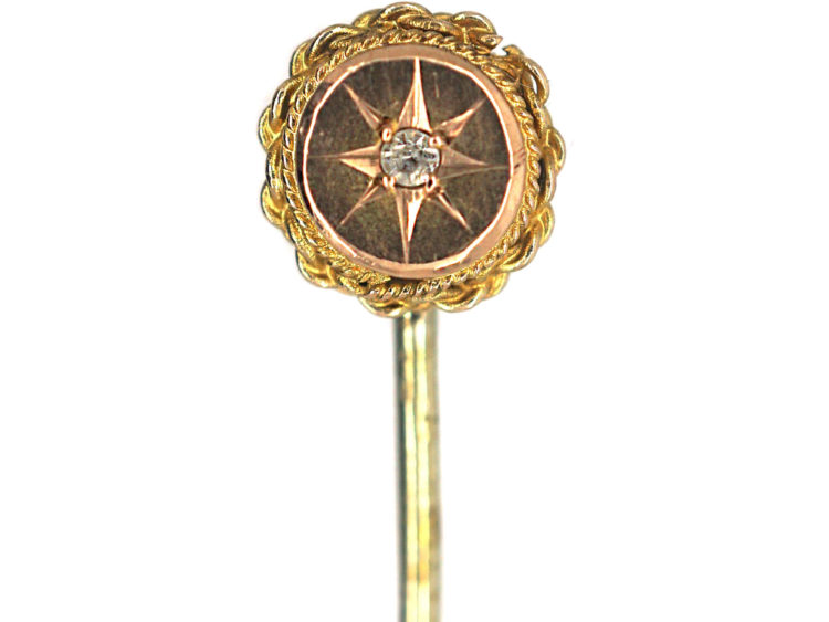 Victorian 9ct Gold Tie Pin set with a Paste