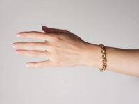 French 18ct Gold, Cabochon Emerald & Natural Pearl Bracelet
