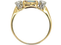 Art Deco 18ct Gold & Platinum, Diamond & Black Opal Ring