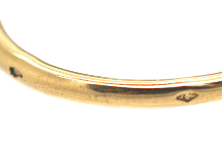 Art Deco 18ct Gold, Platinum, Emerald & Diamond Target Ring
