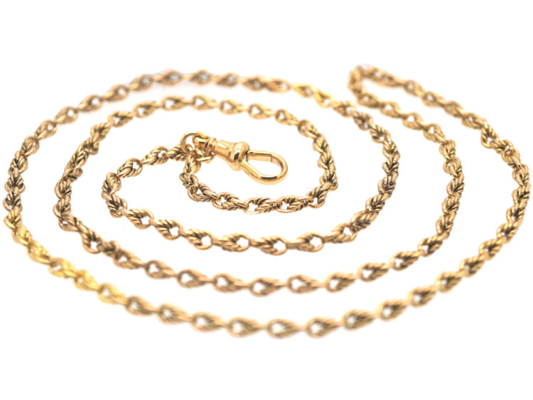 Victorian 15ct Gold Medium Length Ornate Chain with Dog Clip