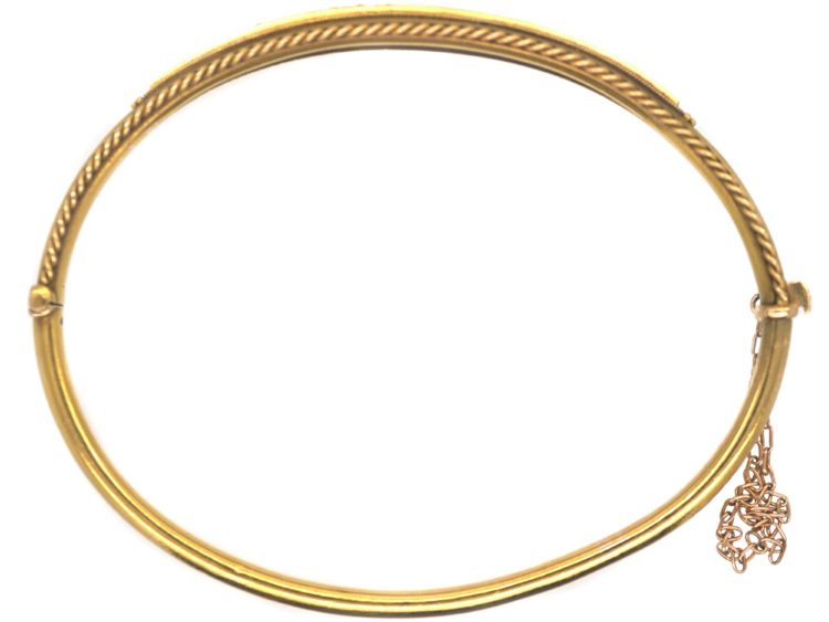 Edwardian 15ct Gold, Sapphire & Diamond Bangle
