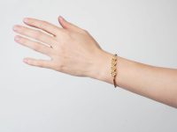 Edwardian 15ct Gold Daisy Design Bangle set with Natural Split Pearls