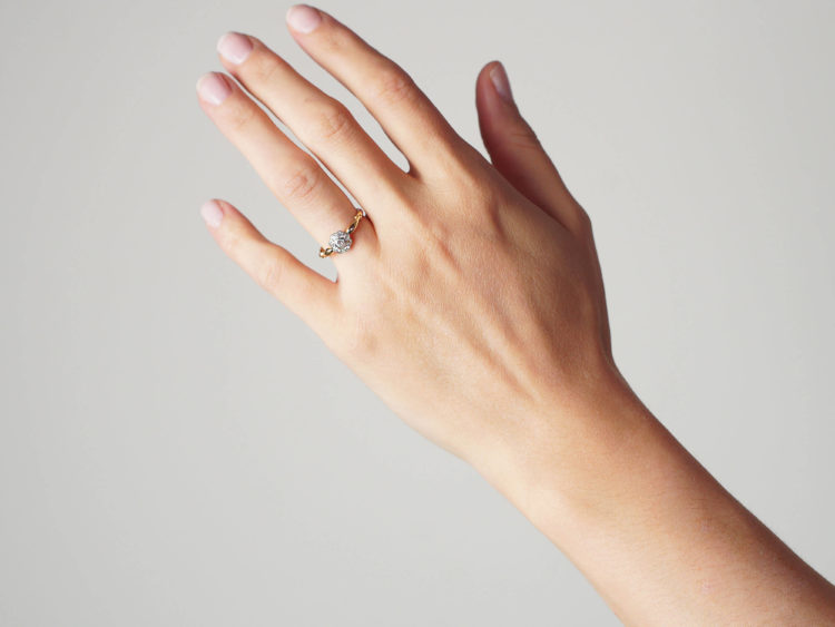 Edwardian 18ct Gold & Platinum, Diamond Daisy Cluster Ring