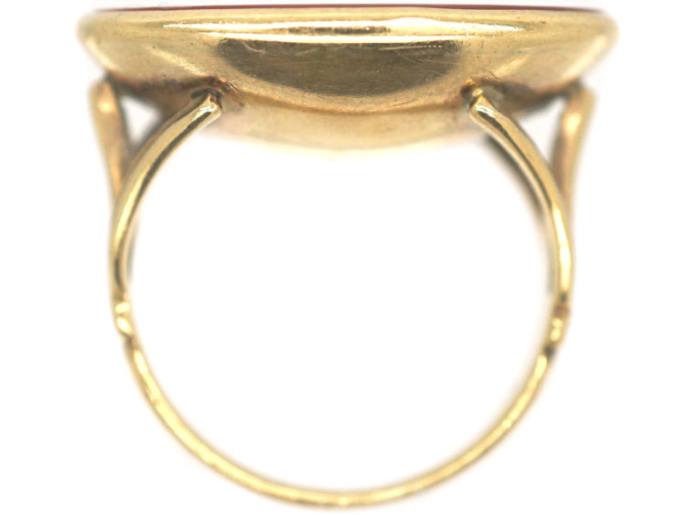 Georgian 18ct Gold & Carnelian Ring with Intaglio of Racehorse