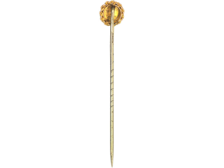 Victorian 9ct Gold Tie Pin set with a Paste