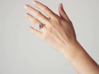 Edwardian 18ct Gold & Platinum Sapphire & Diamond Cluster Ring
