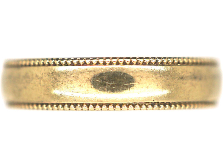 9ct Gold Wedding Ring with Decorated Edge