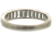 Art Deco Platinum & Baguette Diamond Half Eternity Ring