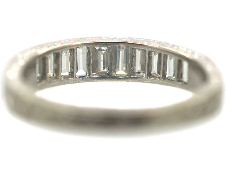 Art Deco Platinum & Baguette Diamond Half Eternity Ring