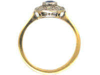Edwardian 18ct Gold & Platinum, Sapphire & Diamond Cluster Ring