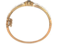 Edwardian 15ct Gold, Sapphire & Diamond Bangle