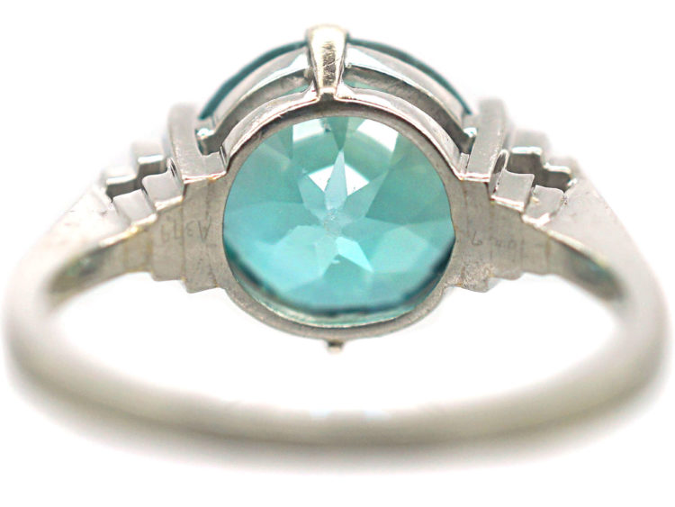 Art Deco 18ct White Gold Zircon Ring