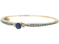 Edwardian 15ct Gold, Sapphire & Diamond Bangle