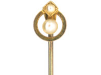 Edwardian 15ct Gold Pearl Tie Pin