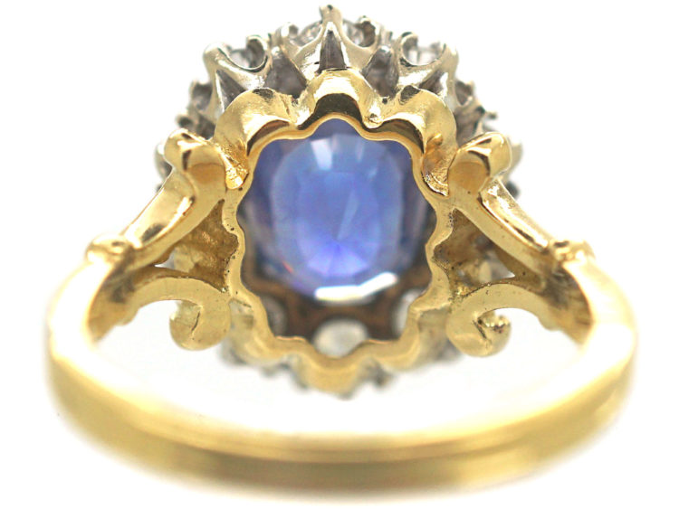 18ct Gold, Sapphire & Diamond Cluster Ring