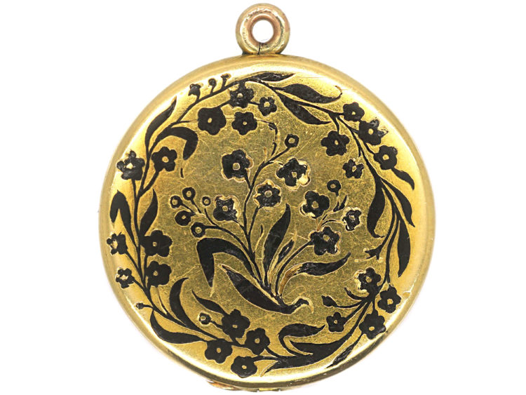 Victorian 18ct Gold & Black Enamel Earl's Locket