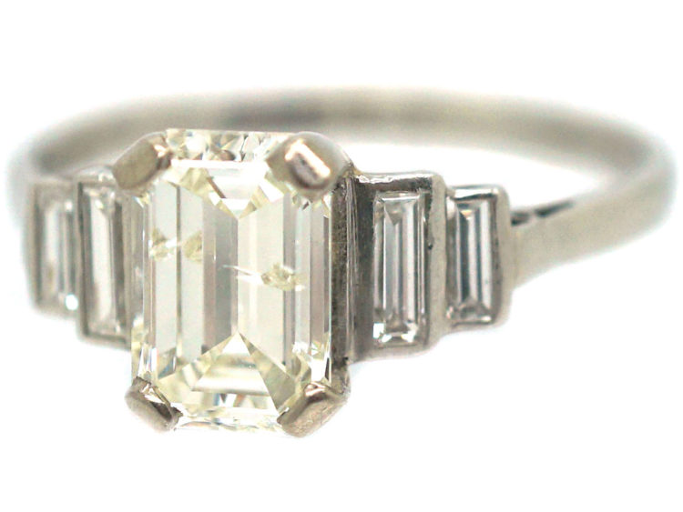 Art Deco Platinum Five Stone Diamond Ring