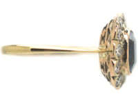 Edwardian 18ct Gold , Sapphire & Diamond Cluster Ring