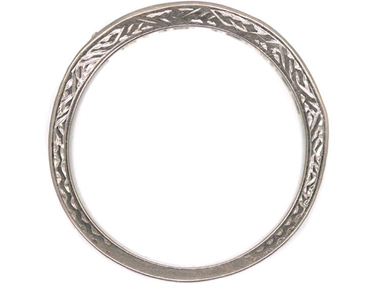 Art Deco Platinum & Baguette Diamond Half Eternity Ring