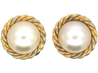 18ct Gold & Cultured Pearl Screw on Earrings
