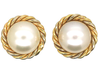 18ct Gold & Cultured Pearl Screw on Earrings