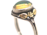 Arts & Crafts Silver & Gold, Water Opal Ring