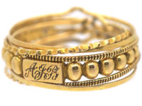 Georgian 18ct Gold Puzzle Ring with Monogram