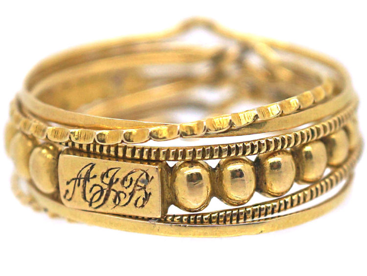 Georgian 18ct Gold Puzzle Ring with Monogram