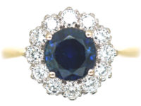 18ct Gold, Sapphire & Diamond Cluster Ring