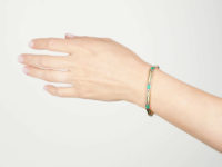 18ct White & Yellow Gold Bracelet set with Seven Emeralds
