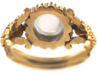 Georgian 18ct Gold Cabochon Moonstone & Ruby Ring