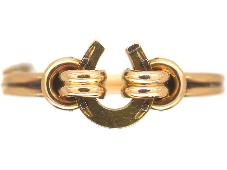 Victorian 9ct Gold Horse Shoe Bangle