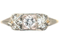 Art Deco 18ct Gold & Platinum Diamond Ring