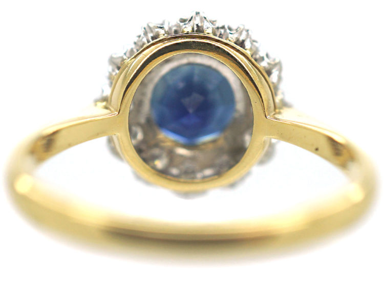 18ct Gold, Sapphire & Diamond Cluster Ring