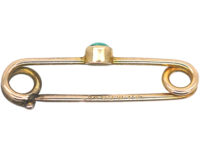 Edwardian Tiny 9ct Gold & Turquoise Stock Pin by Murrle Bennett & Company