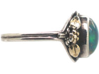 Arts & Crafts Silver & Gold, Water Opal Ring