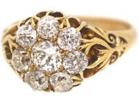 Victorian 18ct Gold Diamond Cluster Ring