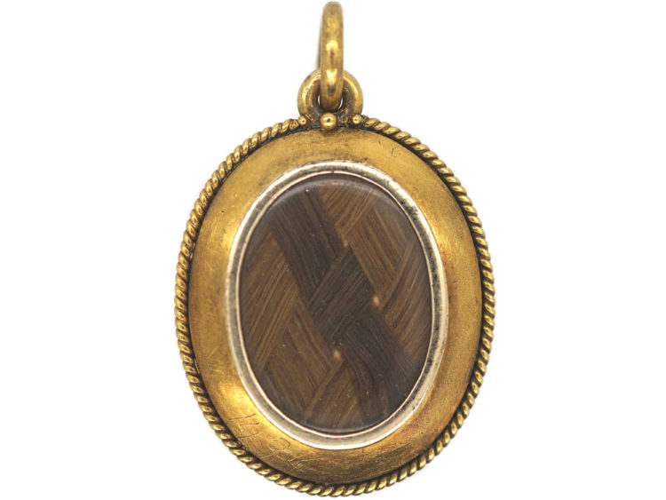 Victorian 18ct Gold Royal Blue Enamel & Natural Split Pearl Pendant with Scallop Motif