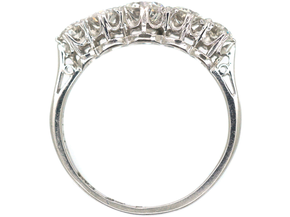 18ct White Gold & Diamond Five Stone Ring (695P) | The Antique ...