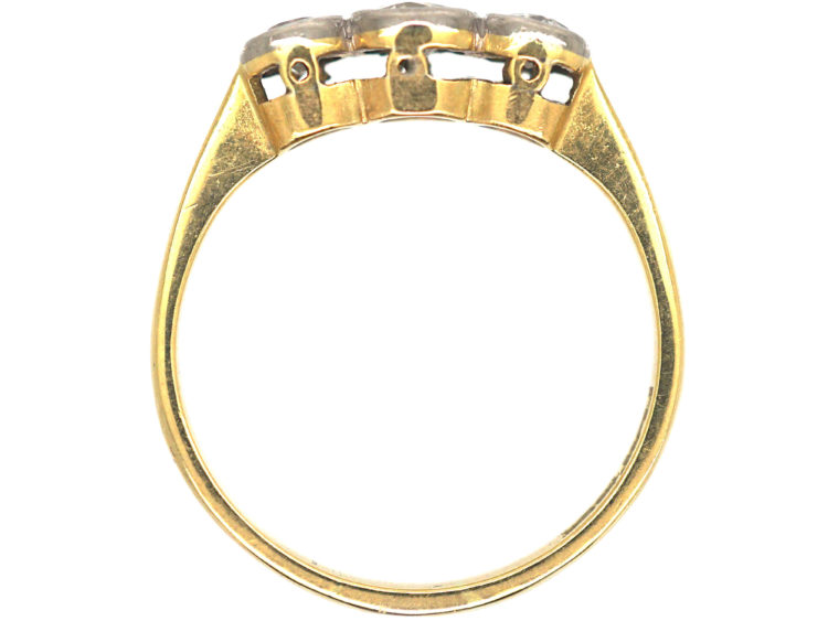 Art Deco 18ct Gold & Platinum, Three Stone Diamond Ring