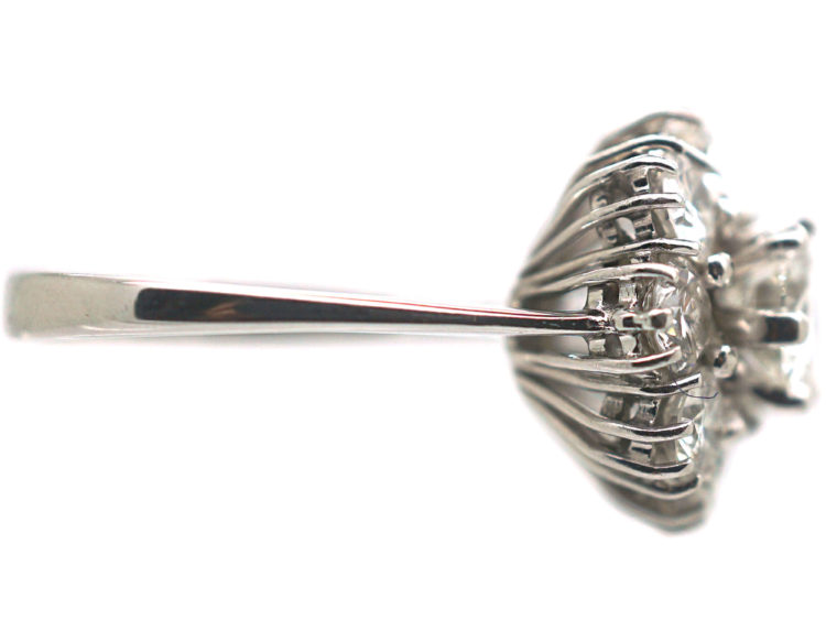 18ct White Gold Large Diamond Daisy Cluster Ring