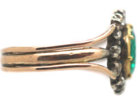 Georgian Emerald & Rose Cut Diamond Cluster Ring