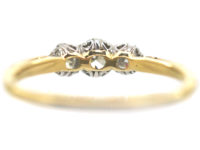 Art Deco 18ct Gold & Platinum, Three Stone Diamond Ring
