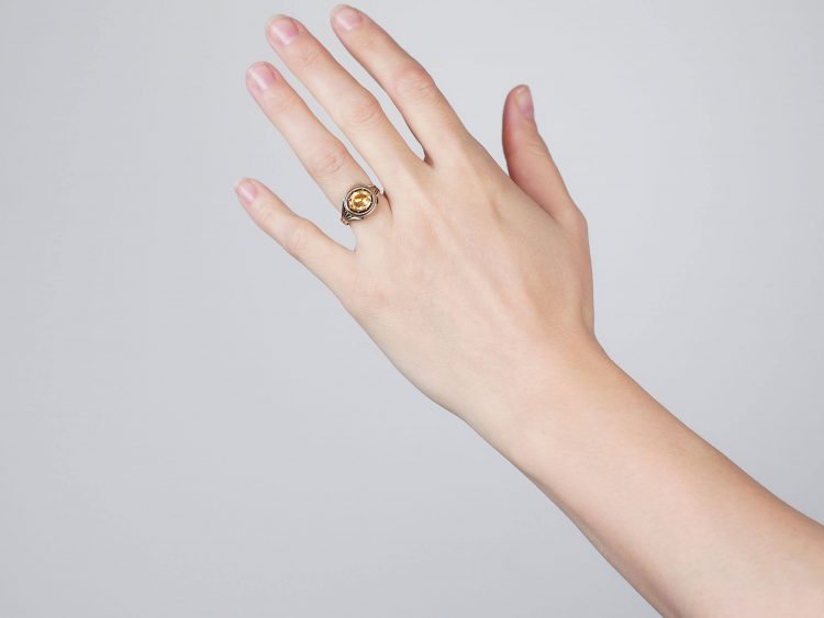 Georgian 15ct Gold Ring set with a Topaz