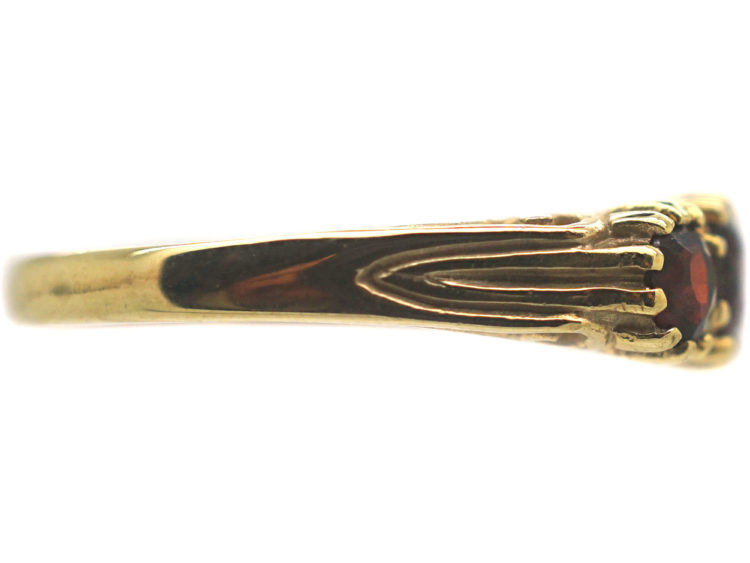 9ct Gold Five Stone Garnet Ring